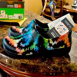 Crocs at work.  Never worn.  New with tags